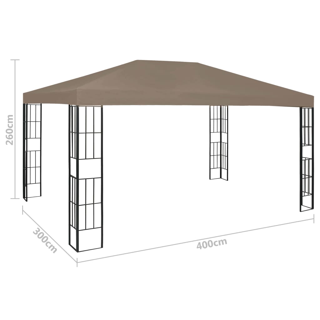 Gazebo 4x3 m Grigio Talpa