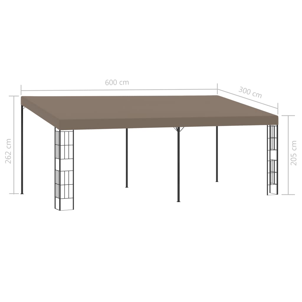 Gazebo a Parete 6x3 m Talpa in Tessuto