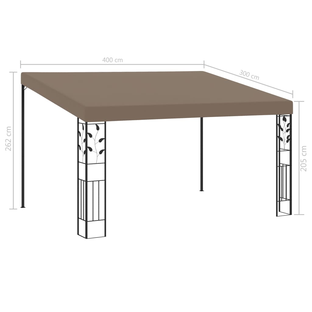 Gazebo a Parete 4x3x2,5 m Talpa