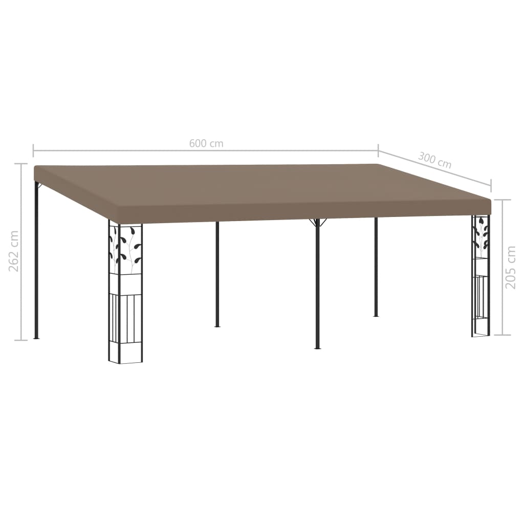 Gazebo a Parete 6x3x2,5 m Talpa
