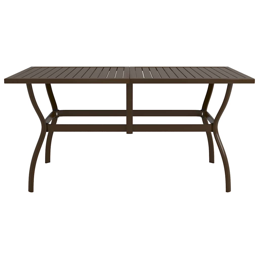 Tavolo da Giardino Marrone 140x80x72 cm in Acciaio
