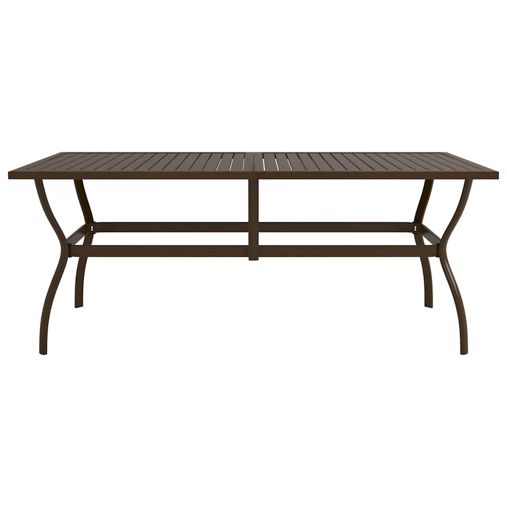 Tavolo da Giardino Marrone 190x80x72 cm in Acciaio
