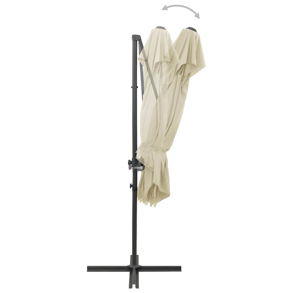 Ombrellone a Sbalzo con Doppia Copertura 250x250 cm Sabbia