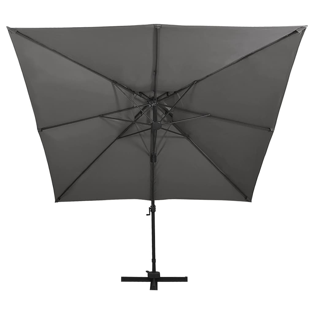 Ombrellone a Sbalzo con Doppia Copertura 300x300 cm Antracite