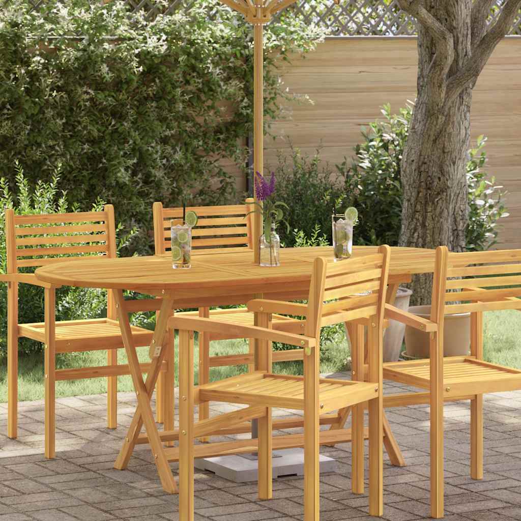 Tavolo da Giardino Pieghevole 160x85x75cm Massello di Eucalipto
