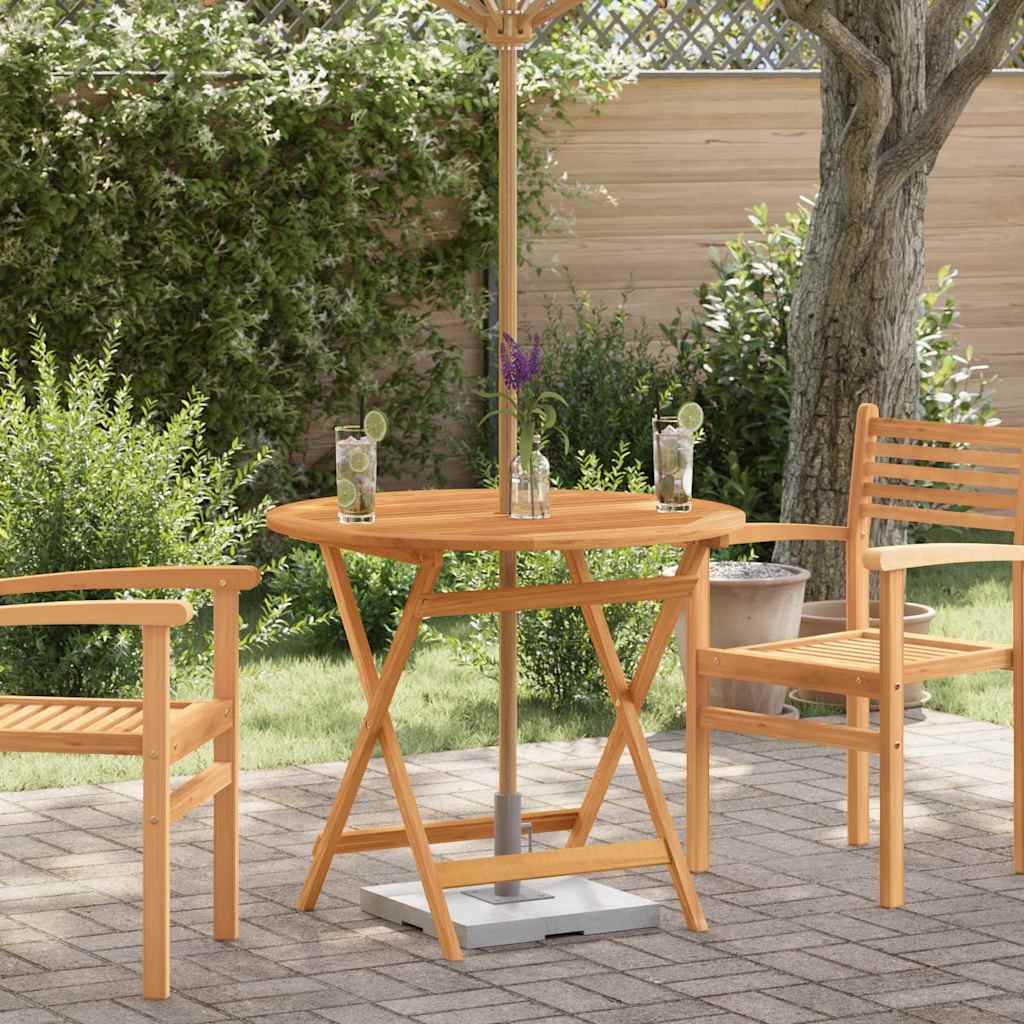 Tavolo da Giardino Pieghevole Ø90x75cm Massello di Eucalipto