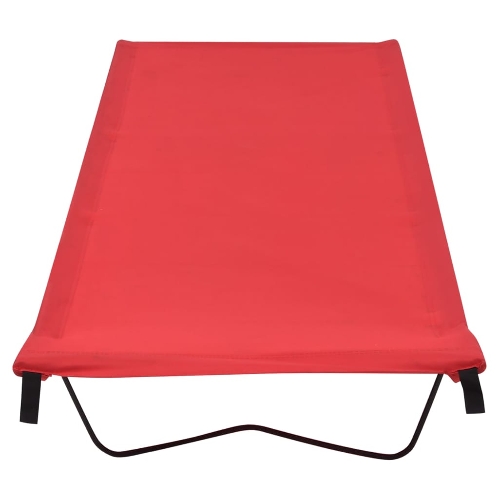 Letto da Campeggio 180x60x19 cm Tessuto Oxford e Acciaio Rosso