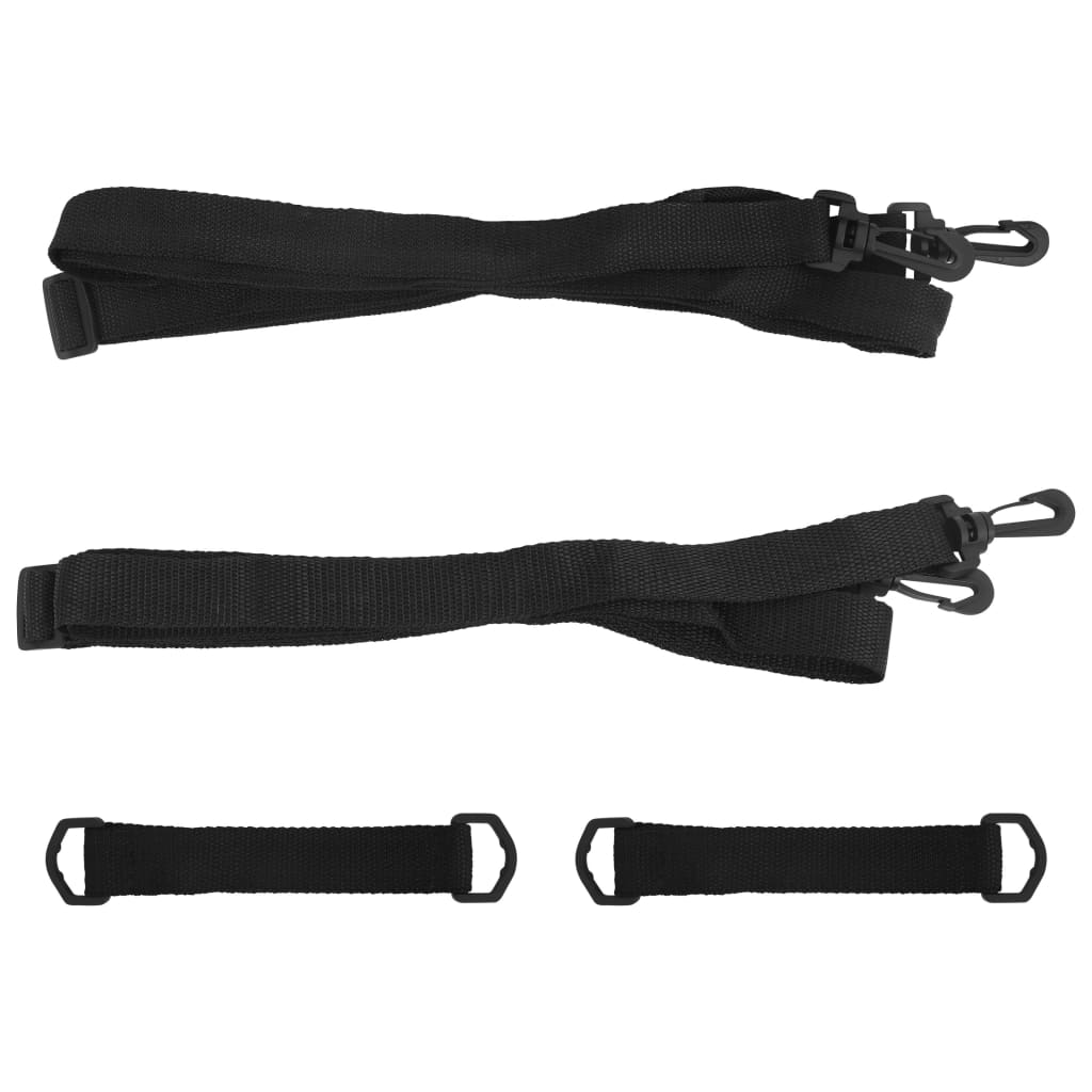 Set Fascia Antivento per Ombrellone Nero Polipropilene