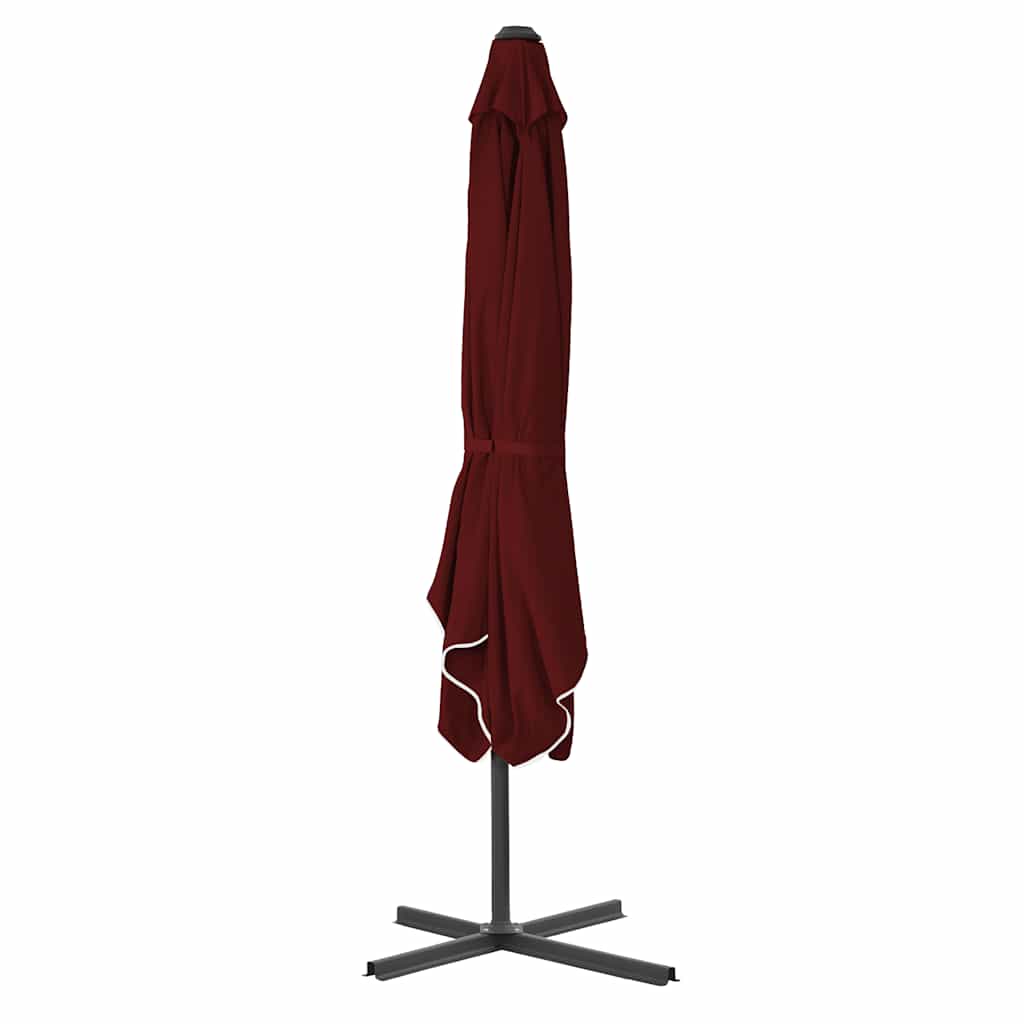 Ombrellone con Palo in Acciaio Rosso Bordò 250x250x230 cm