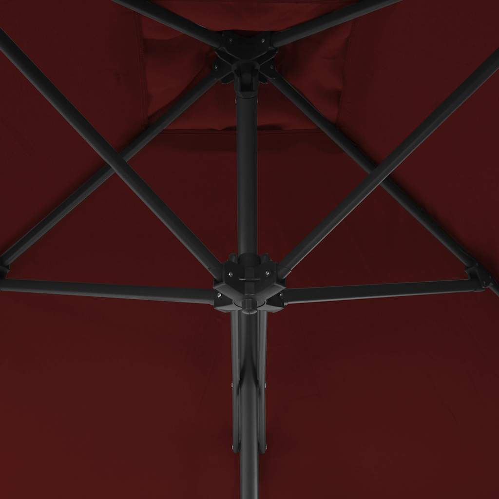 Ombrellone con Palo in Acciaio Rosso Bordò 300x230 cm