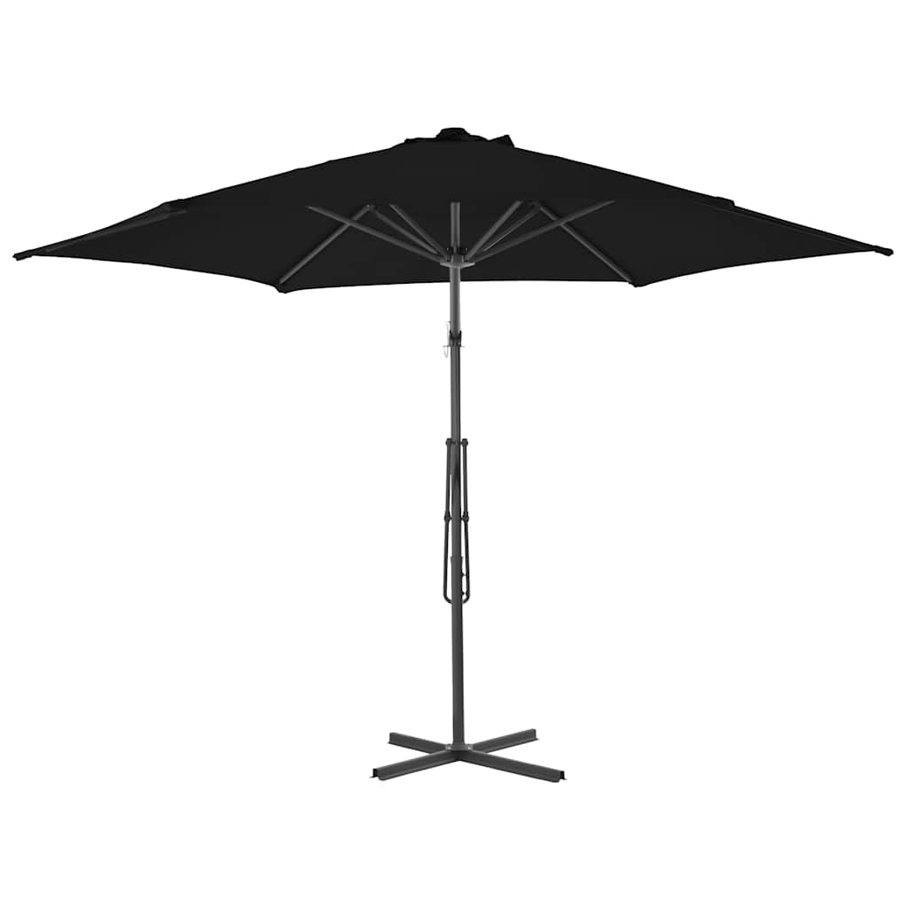 Ombrellone da Giardino con Palo in Acciaio Nero 300x230cm
