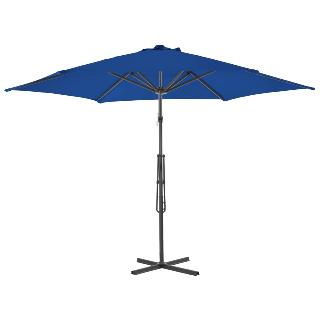 Ombrellone da Giardino con Palo in Acciaio Blu 300x230 cm