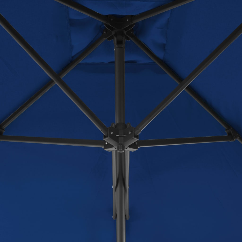 Ombrellone da Giardino con Palo in Acciaio Blu 300x230 cm