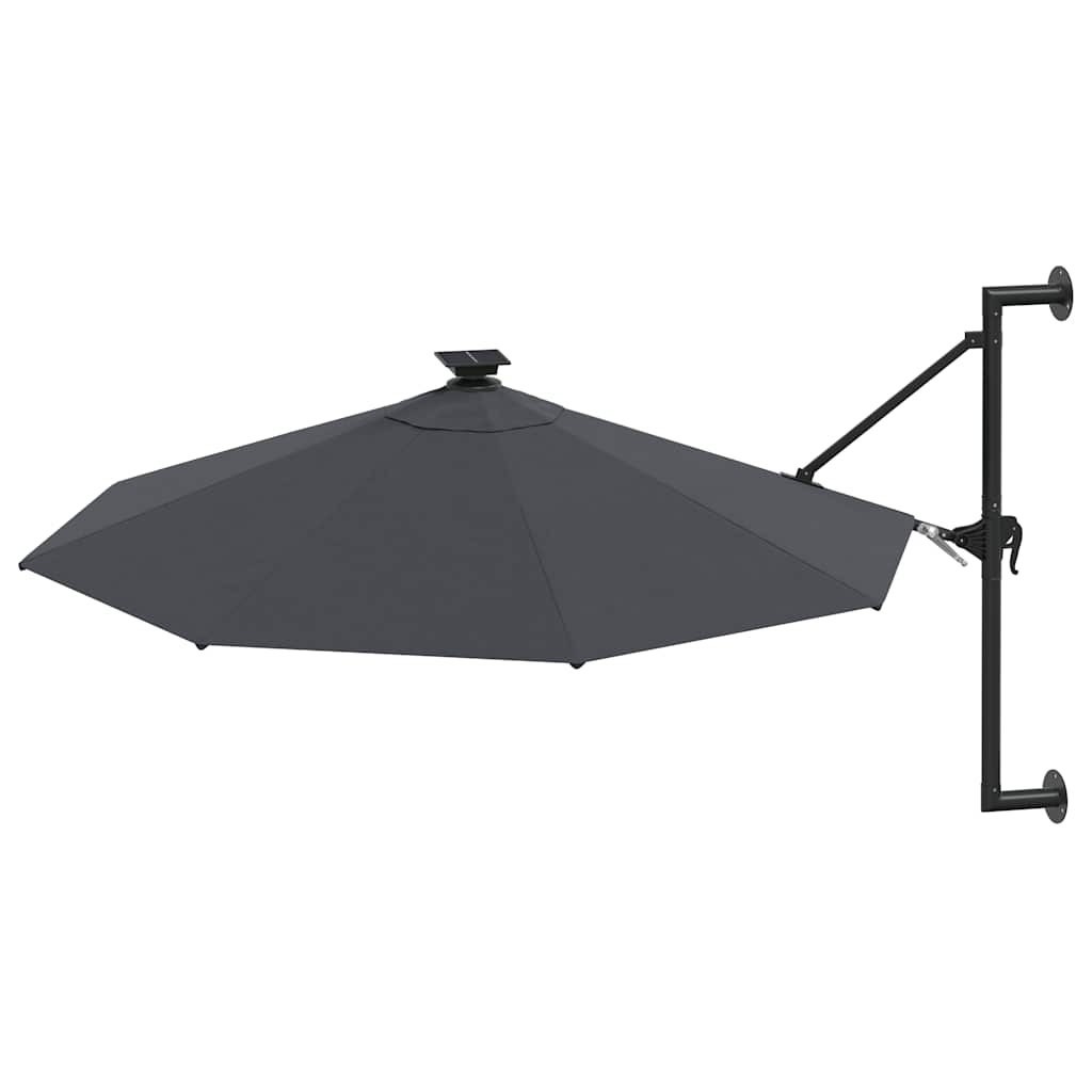 Ombrellone da Giardino a Parete con LED 300 cm Antracite