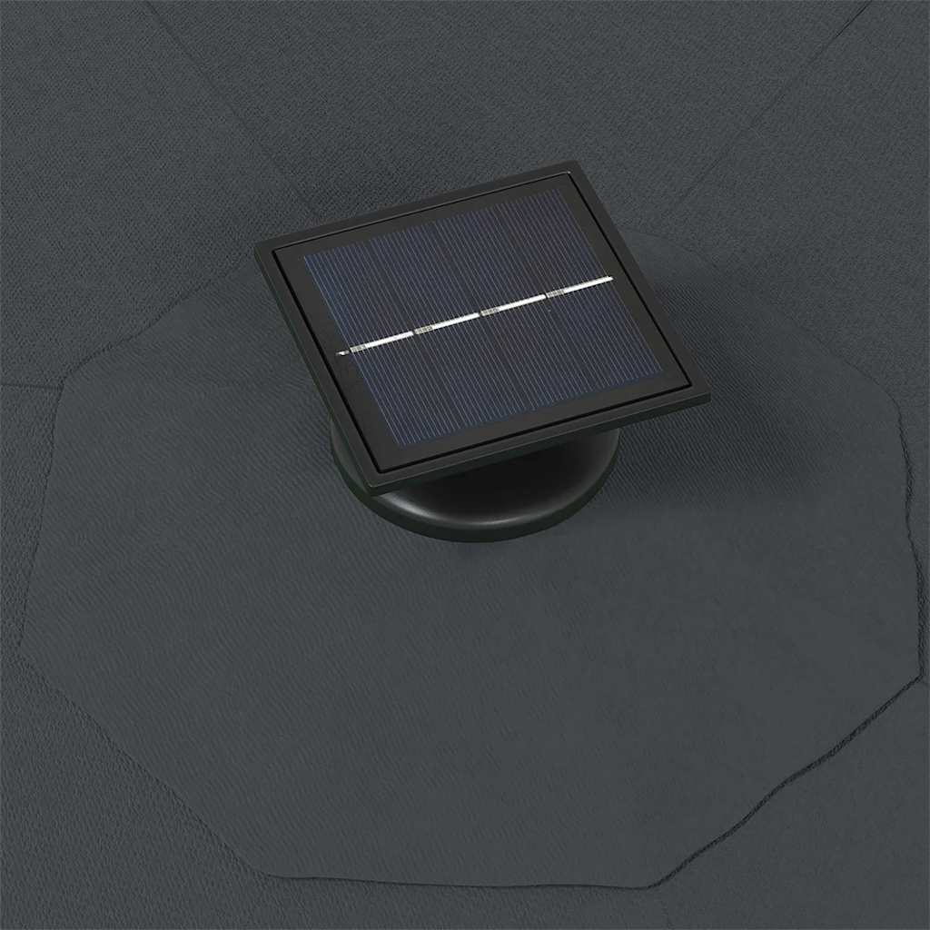 Ombrellone da Giardino a Parete con LED 300 cm Antracite