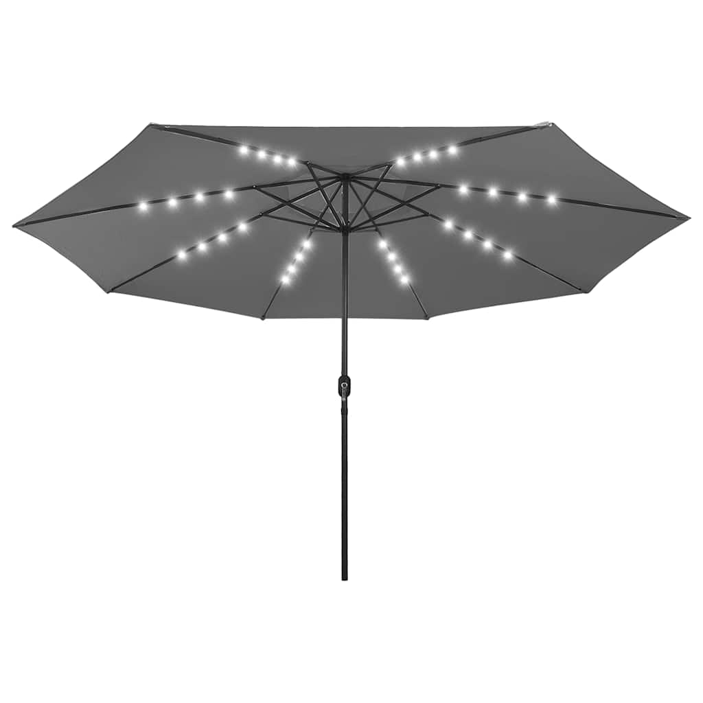 Ombrellone da Giardino con Luci LED 400 cm Antracite