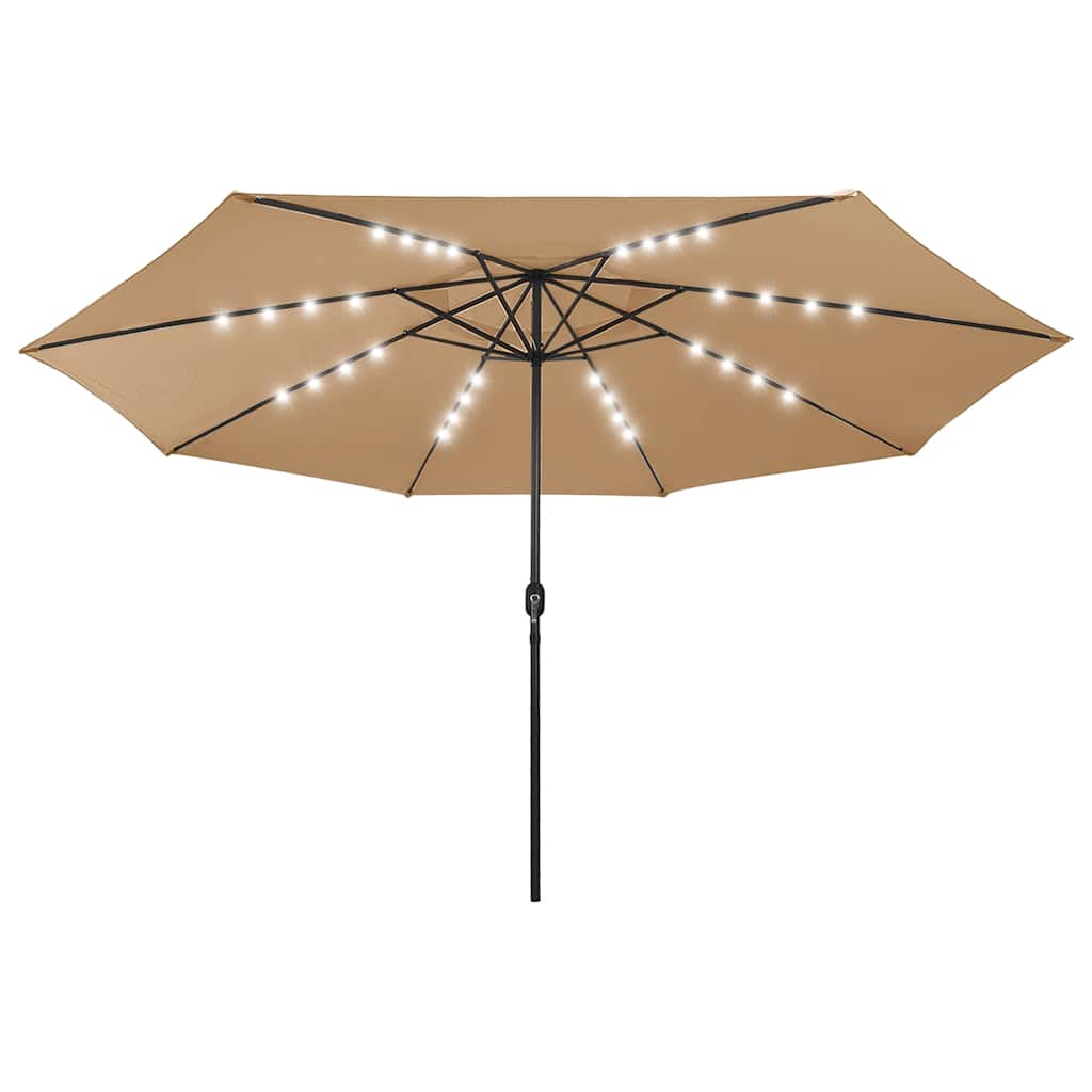 Ombrellone da Giardino con Luci LED 400 cm Tortora