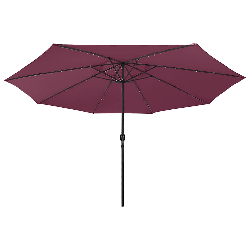 Ombrellone da Giardino con Luci LED 400 cm Rosso Bordò