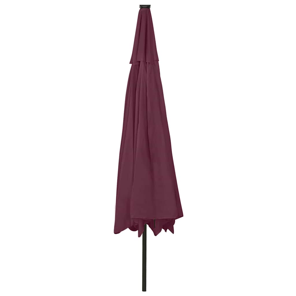 Ombrellone da Giardino con Luci LED 400 cm Rosso Bordò