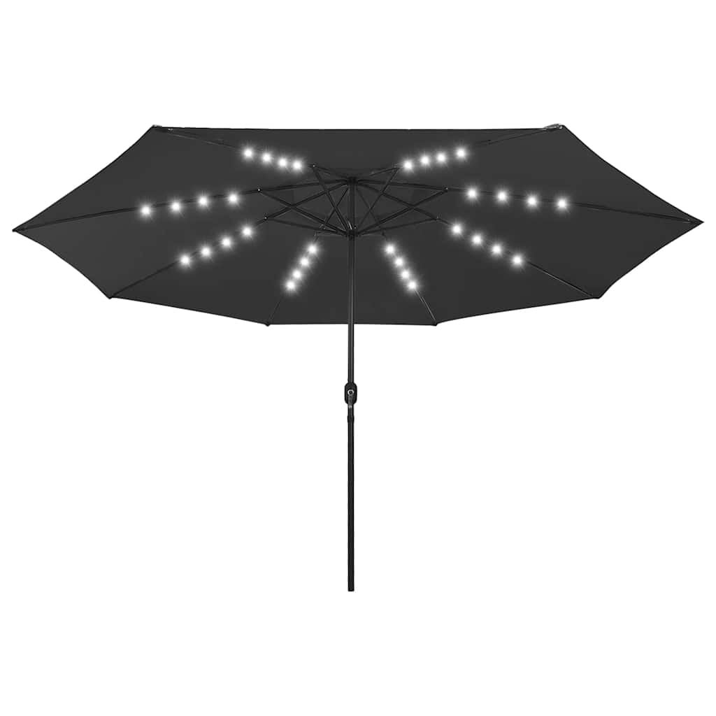 Ombrellone da Giardino con Luci LED 400 cm Nero