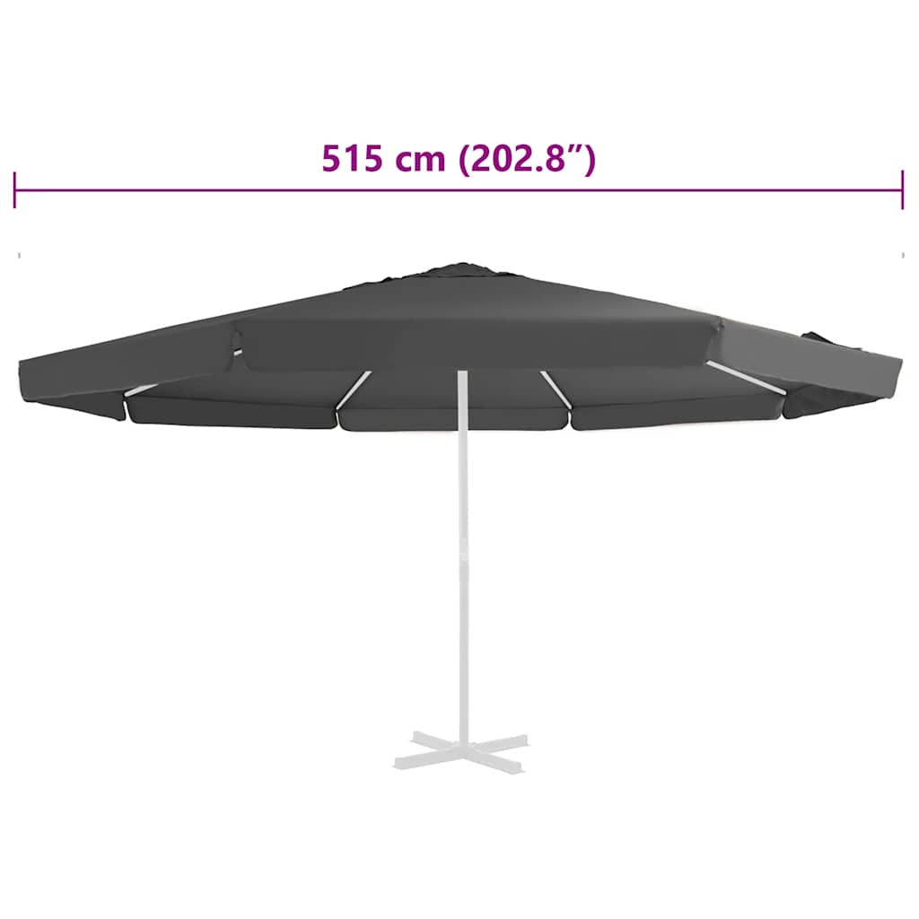 Telo di Ricambio per Tenda da Sole Antracite 515 cm