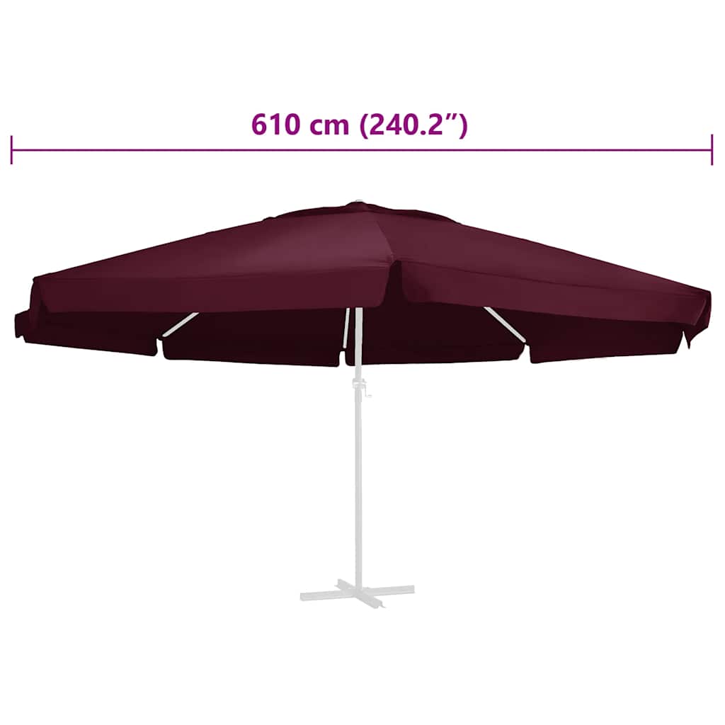 Telo di Ricambio per Ombrellone Rosso Bordò 610 cm