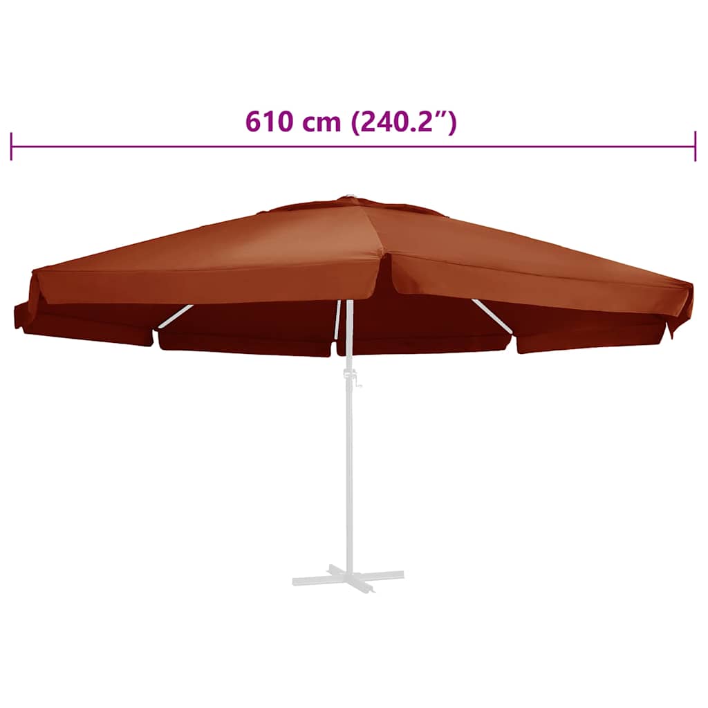 Telo di Ricambio per Ombrellone Terracotta 610 cm