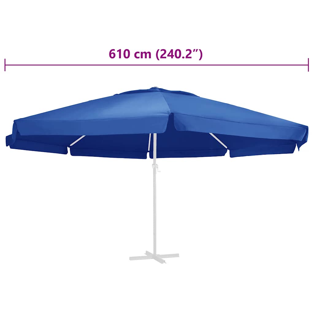 Telo di Ricambio per Ombrellone Azzurro 610 cm