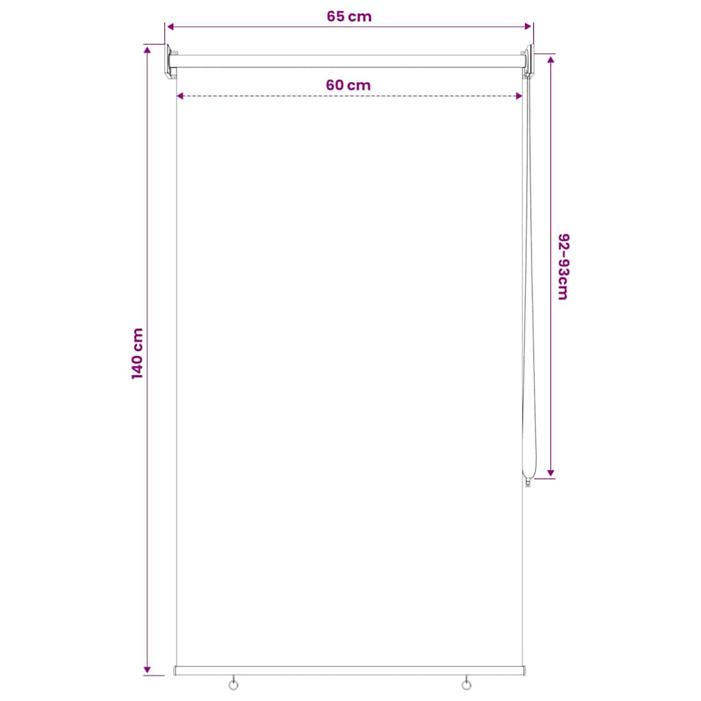 Tenda a Rullo per Esterni 65(L)x140(A) cm Beige