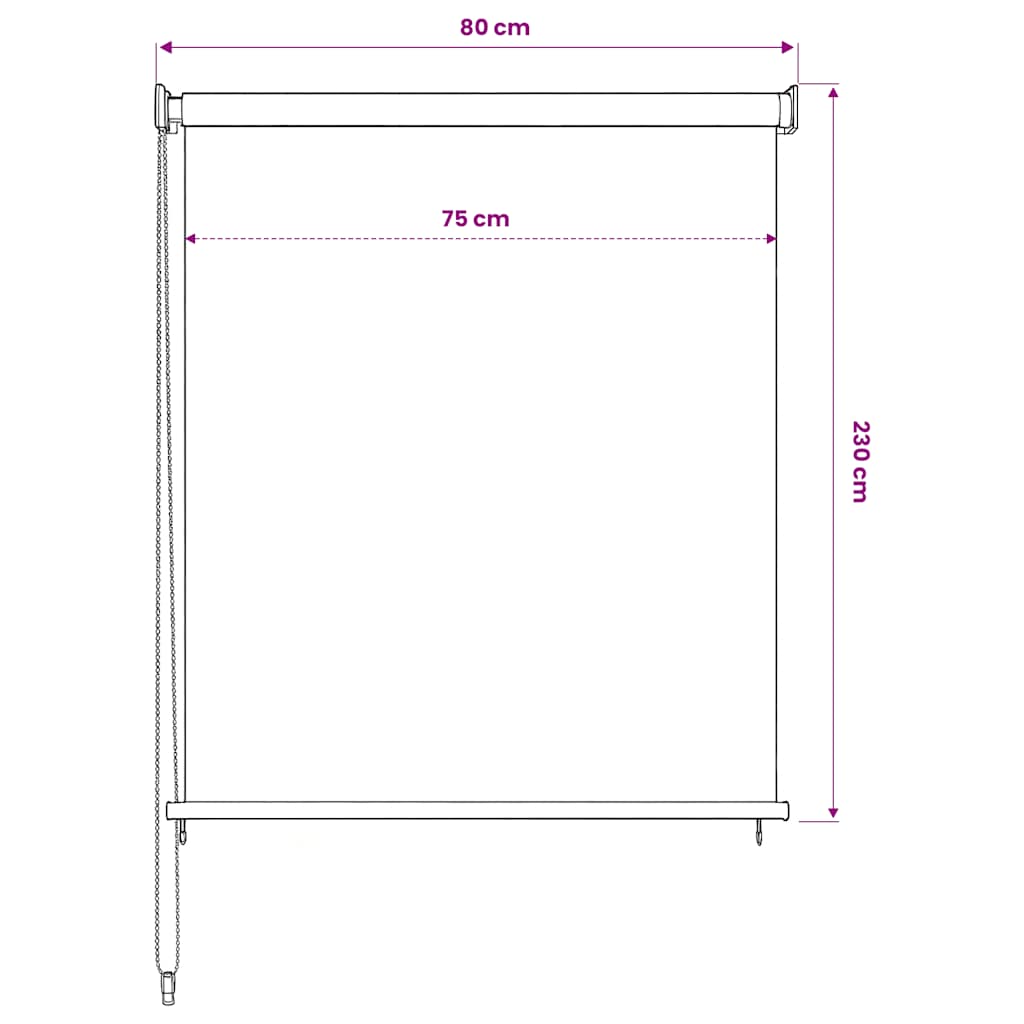 Tenda a Rullo per Esterni bianca 85(L)x230(A) cm HDPE