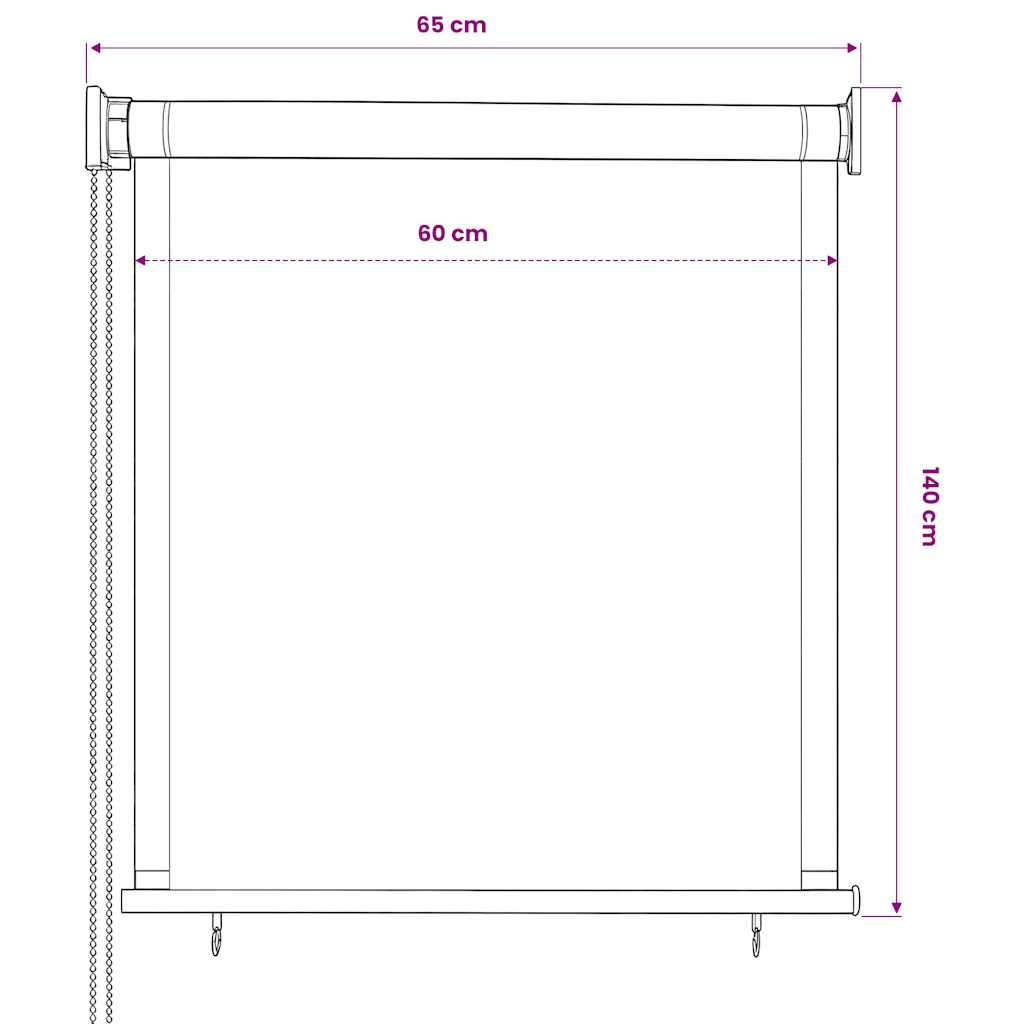 Tenda a Rullo per Esterni 65(L)x140(A) cm Antracite