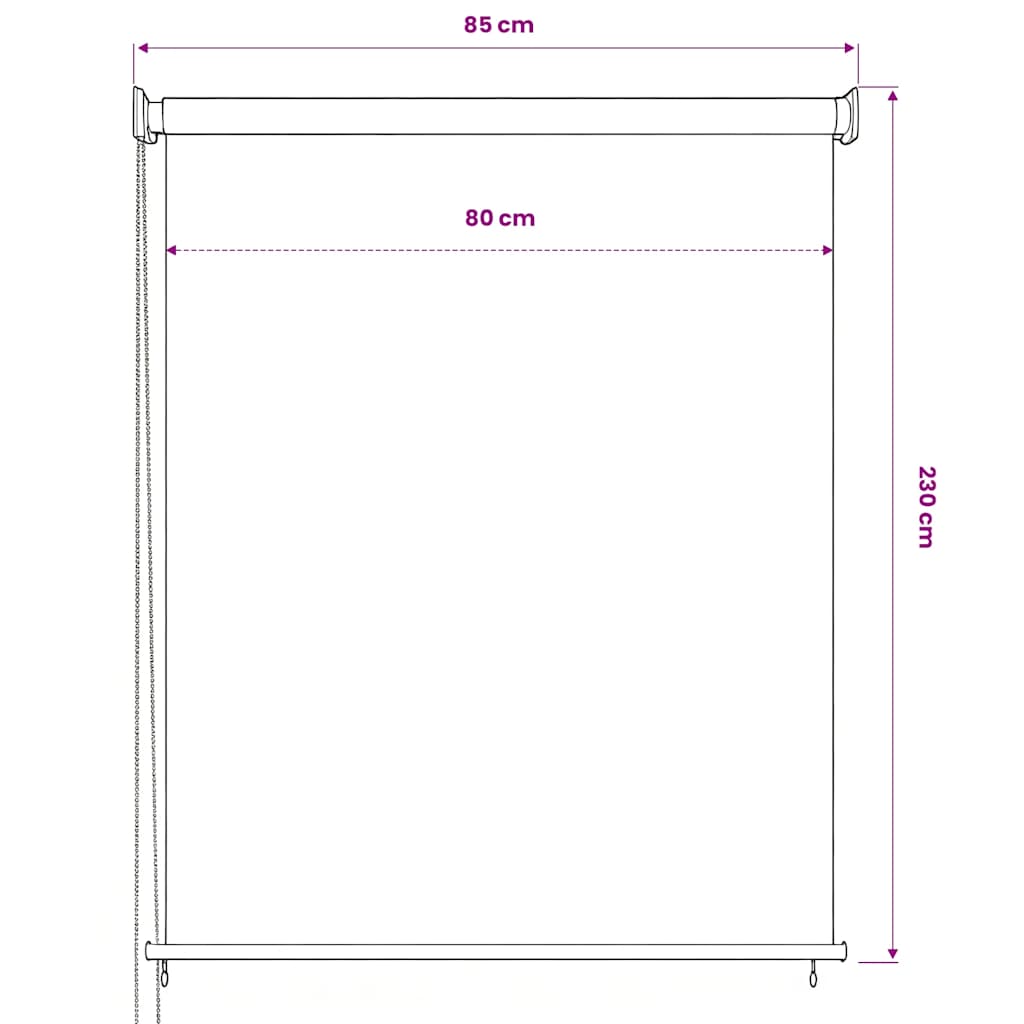 Tenda a Rullo per Esterni 80x230 cm Antracite
