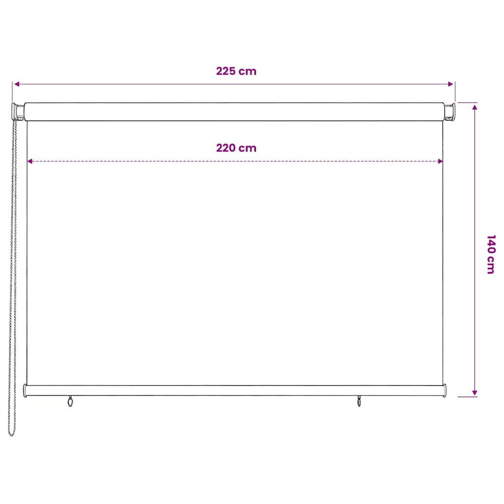 Tenda a Rullo per Esterni 225(L)x140(A) cm Terracotta HDPE