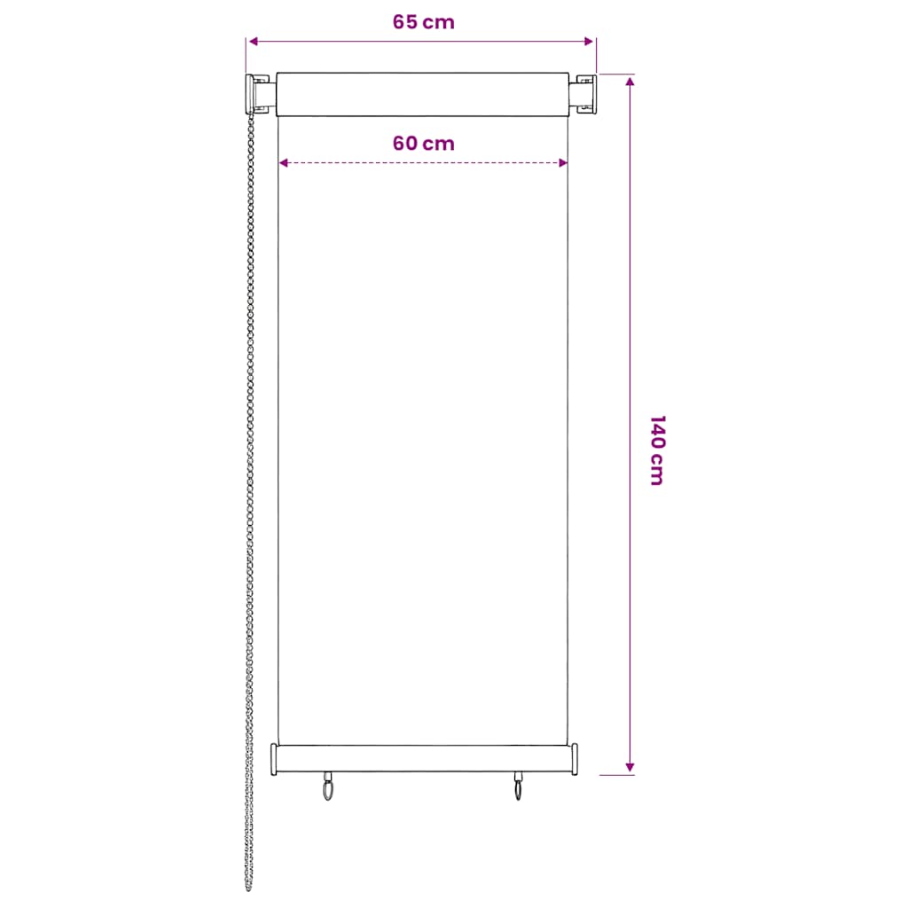 Tenda a Rullo per Esterni 65(L)x140(A) cm Verde scuro HDPE