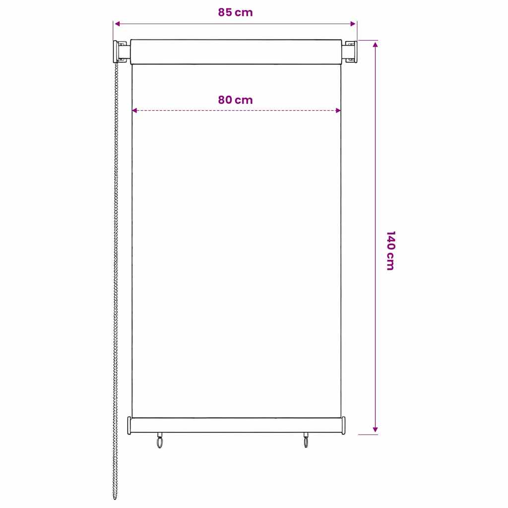 Tenda a Rullo per Esterni 85(L)x140(A) cm Verde scuro HDPE