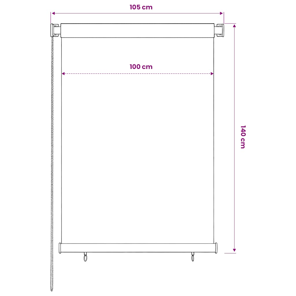 Tenda a Rullo per Esterni 105(L)x140(A) cm Verde scuro HDPE