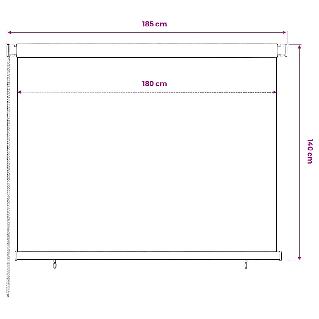 Tenda a Rullo per Esterni 185(L)x140(A) cm Verde scuro HDPE