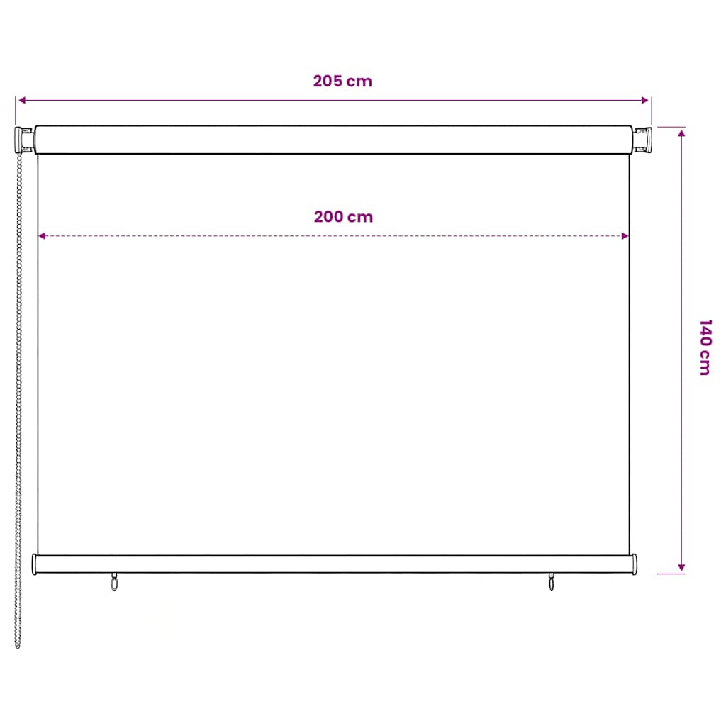 Tenda a Rullo per Esterni 205(L)x140(A) cm Verde scuro HDPE