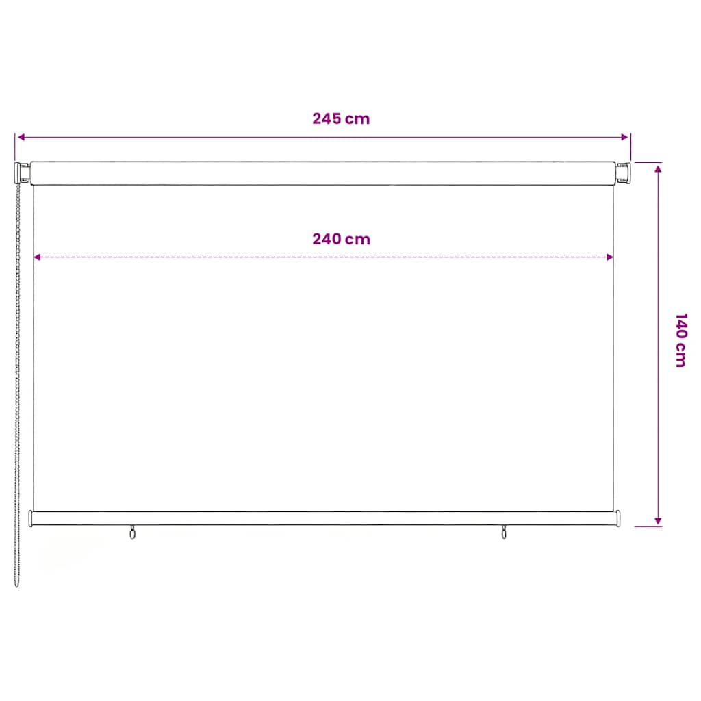 Tenda a Rullo per Esterni 245(L)x140(A) cm Verde scuro HDPE
