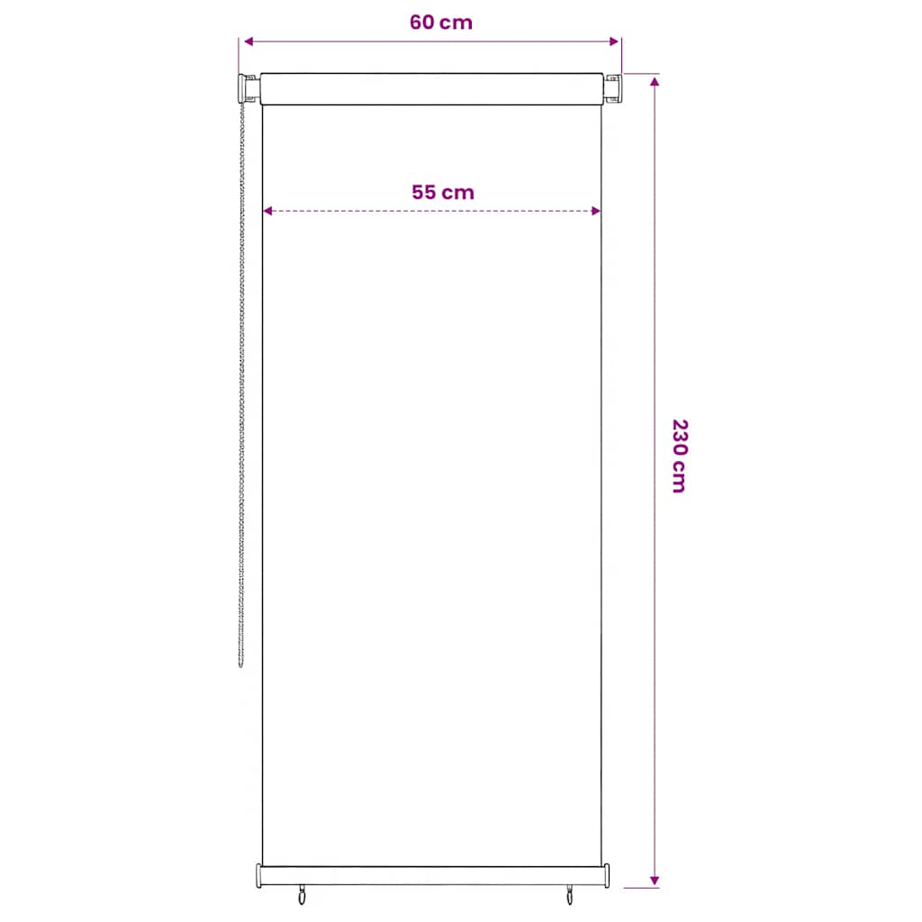 Tenda a Rullo per Esterni 65(L)x230(A) cm Verde scuro HDPE