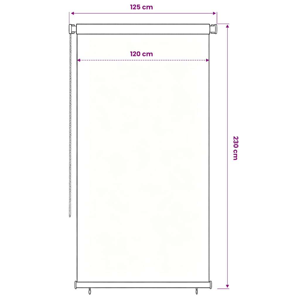 Tenda a Rullo per Esterni 125(L)x230(A) cm Verde scuro HDPE