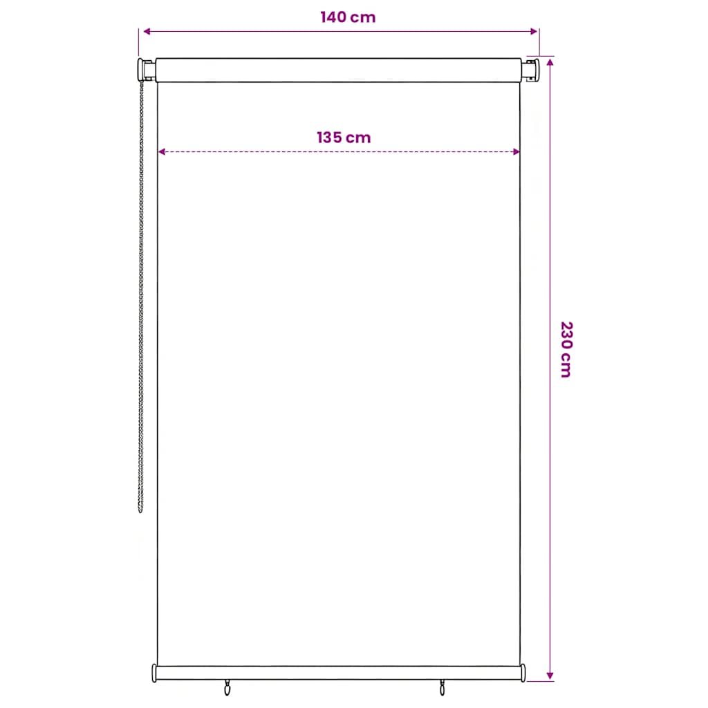 Tenda a Rullo per Esterni 145(L)x230(A) cm Verde scuro HDPE