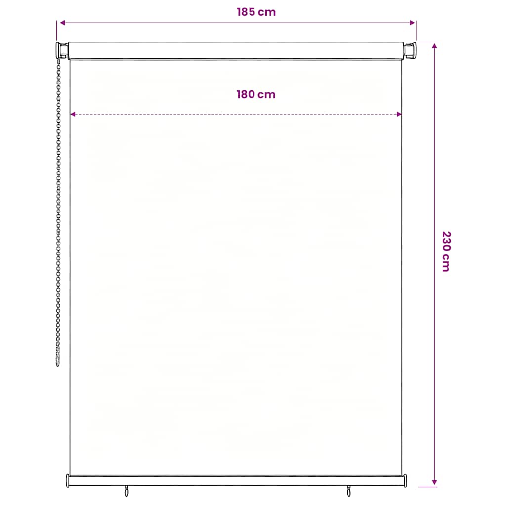 Tenda a Rullo per Esterni 185(L)x230(A) cm Verde scuro HDPE