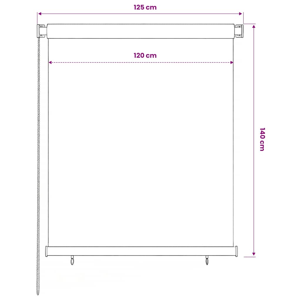 Tenda a Rullo per Esterni 125(L)x140(A) cm Blu HDPE