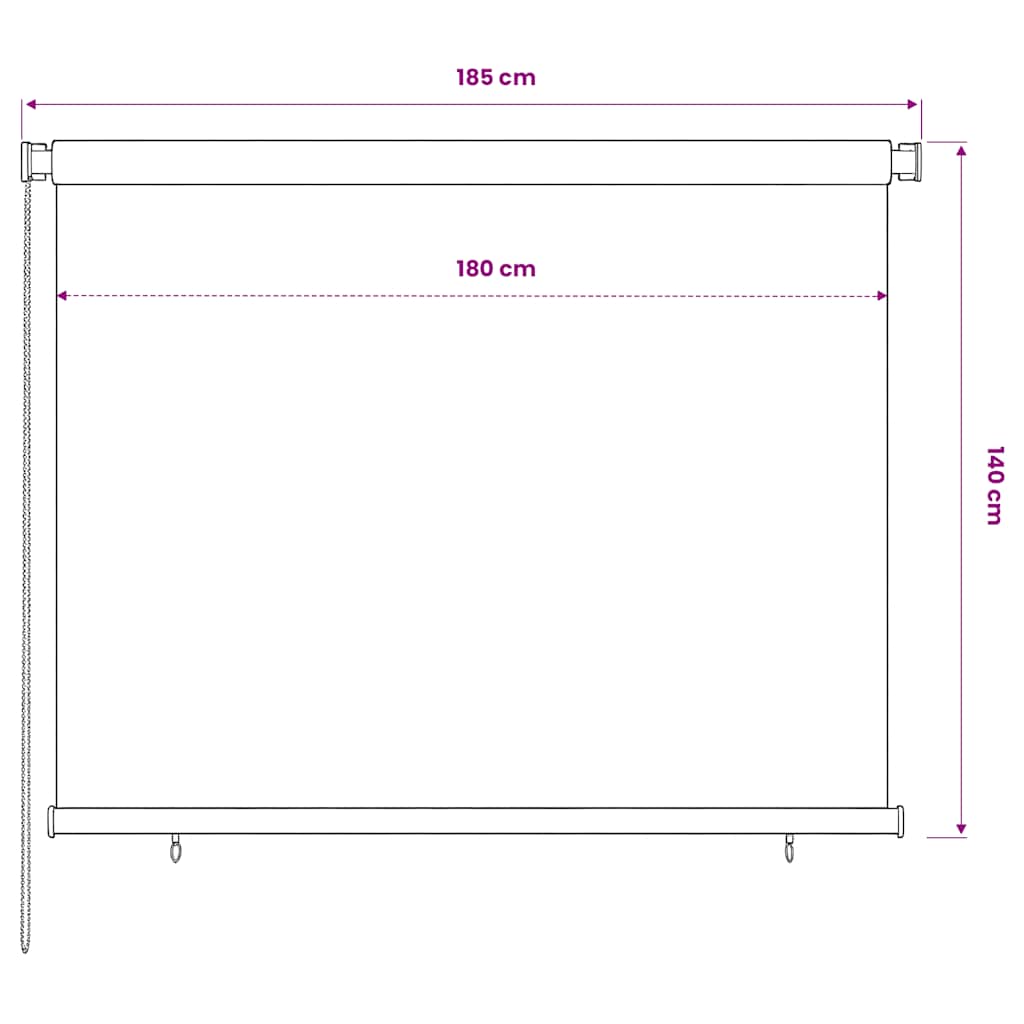 Tenda a Rullo per Esterni 185(L)x140(A) cm Blu HDPE