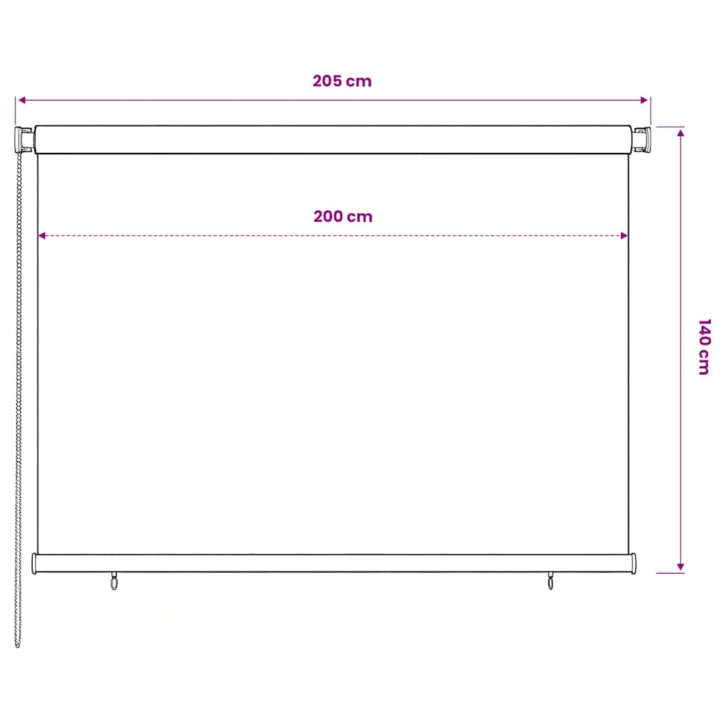 Tenda a Rullo per Esterni 205(L)x140(A) cm Blu HDPE