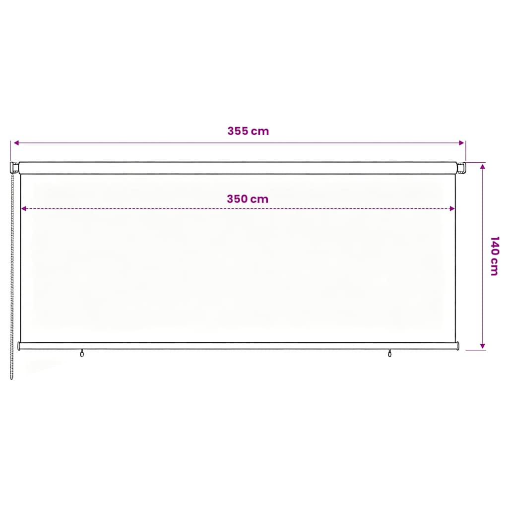 Tenda a Rullo per Esterni 355(L)x140(A) cm Blu HDPE