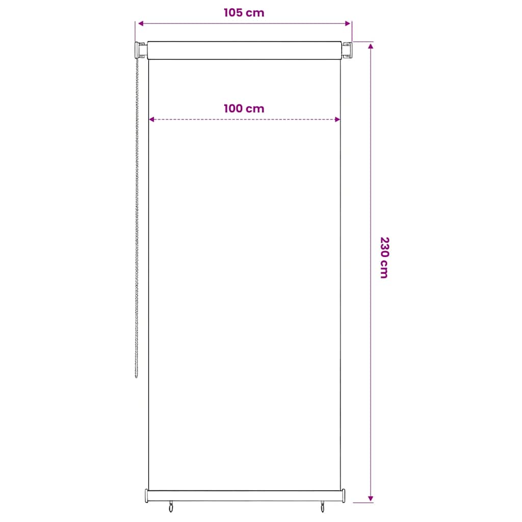 Tenda a Rullo per Esterni 105(L)x230(A) cm Blu HDPE
