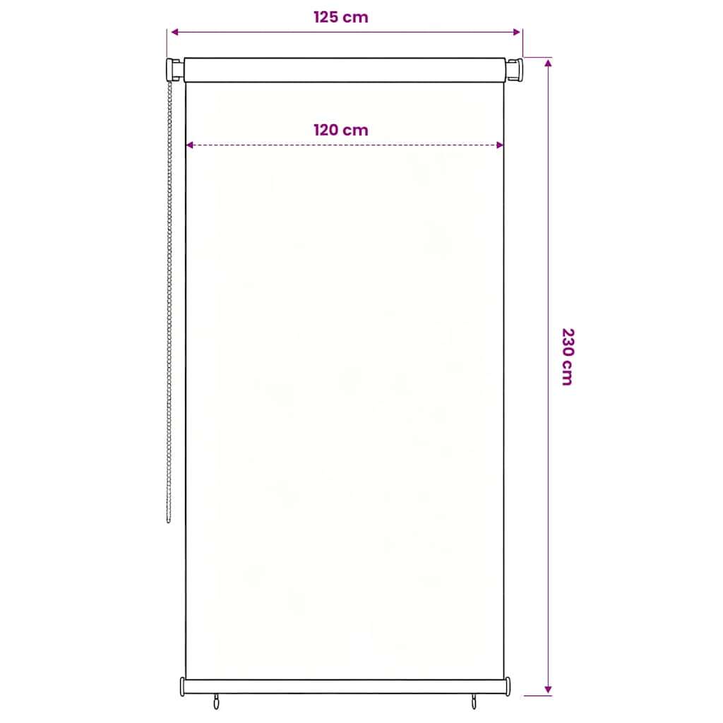 Tenda a Rullo per Esterni 125(L)x230(A) cm Blu HDPE