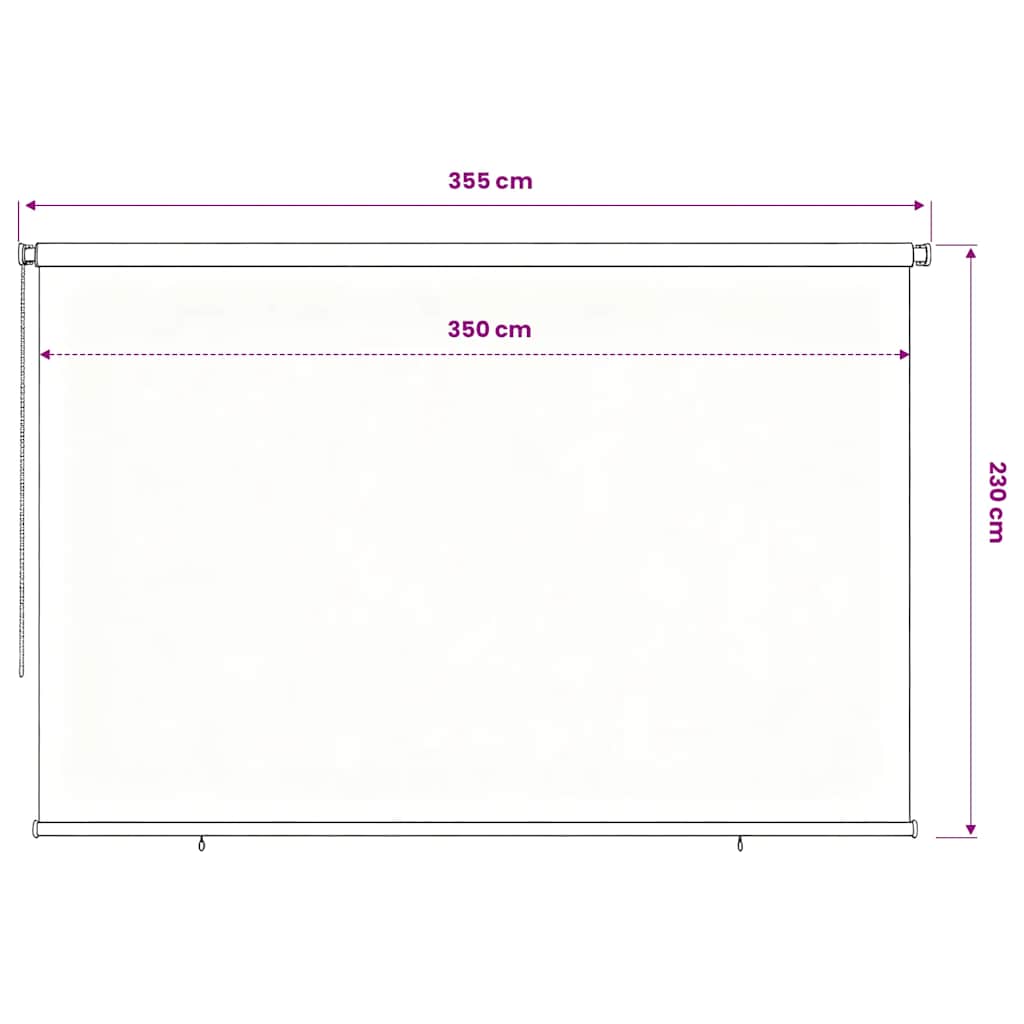 Tenda a Rullo per Esterni 355(L)x230(A) cm Blu HDPE